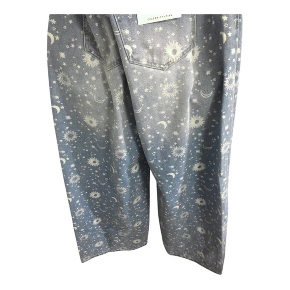 Blue Celestial print wide leg high rise whiskered denim jeans size 7/28 new - Picture 12 of 15